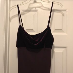 Spaghetti Strap Velvet Top Formal Dress